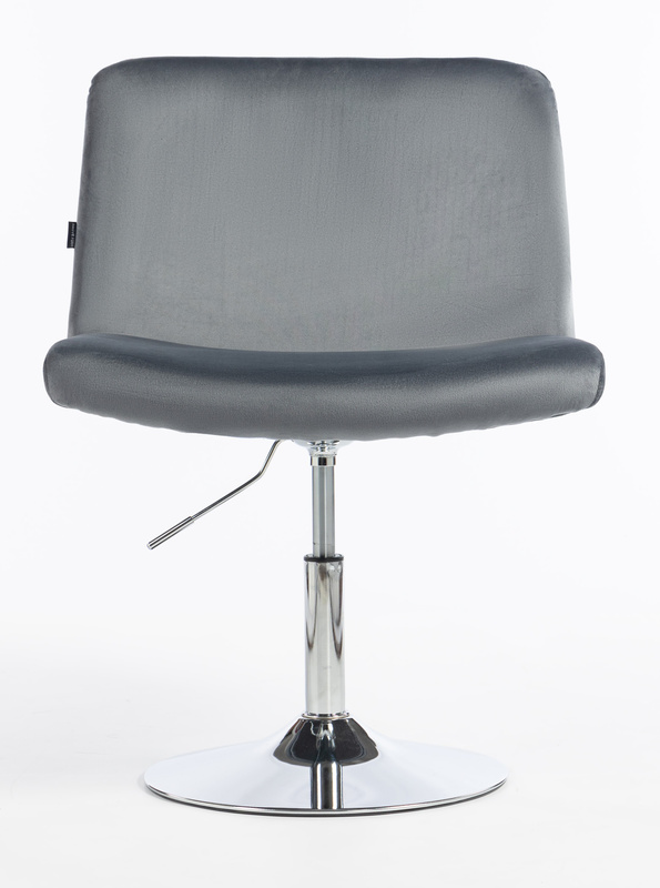 HR150N Scaun Grafit din Catifea cu Bază Cromata