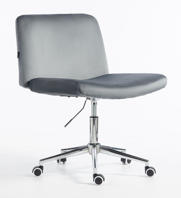 HR150K Scaun Grafit din Catifea cu Bază Cromata