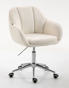 HR2055K Scaun Crem din Boucle cu Bază Cromata