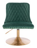HR940N Scaun Verde din Catifea cu Bază Aurie