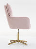 HR250CROSS Scaun Catifea Roz Pudra Bază Aurie