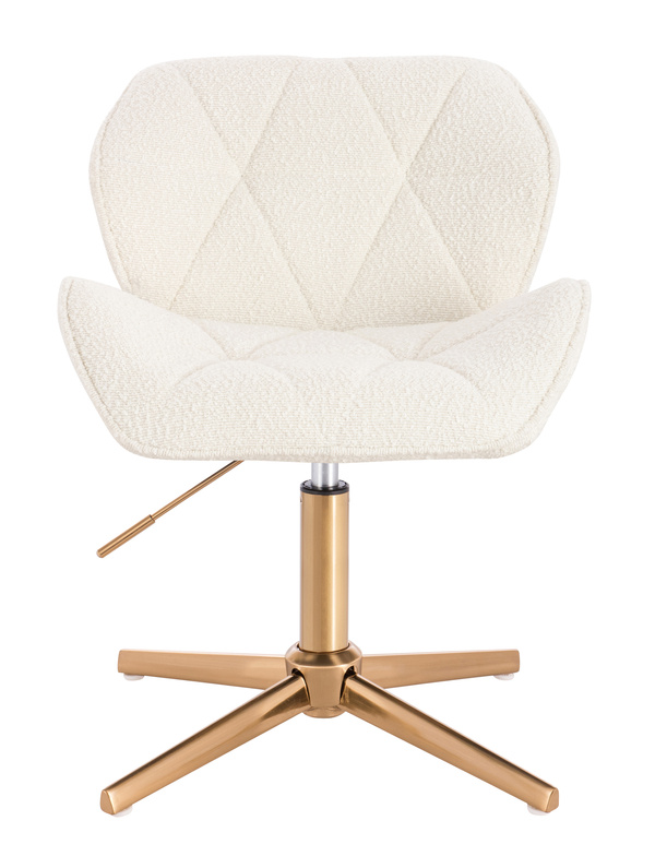 HR111CROSS Scaun Crem Boucle cu Bază Aurie