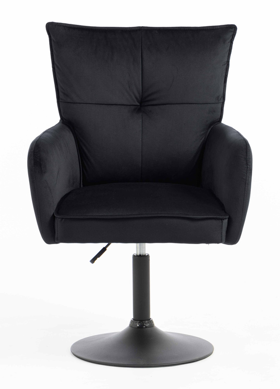 HR250N Scaun Catifea Neagră Bază Neagră