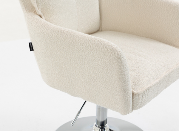 HR250N Scaun Crem Boucle Bază Cromata