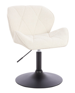 HR111N Scaun Crem Boucle cu Bază Neagră