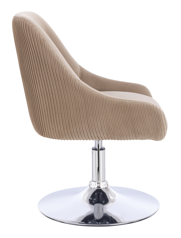 HR920N Scaun Latte din Catifea cu Bază Cromata