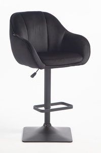 HR2055KW Scaun Neagră din Catifea cu Bază Neagră