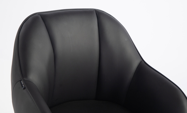 HR2055N Scaun Neagră din Piele Ecologica cu Bază Cromata