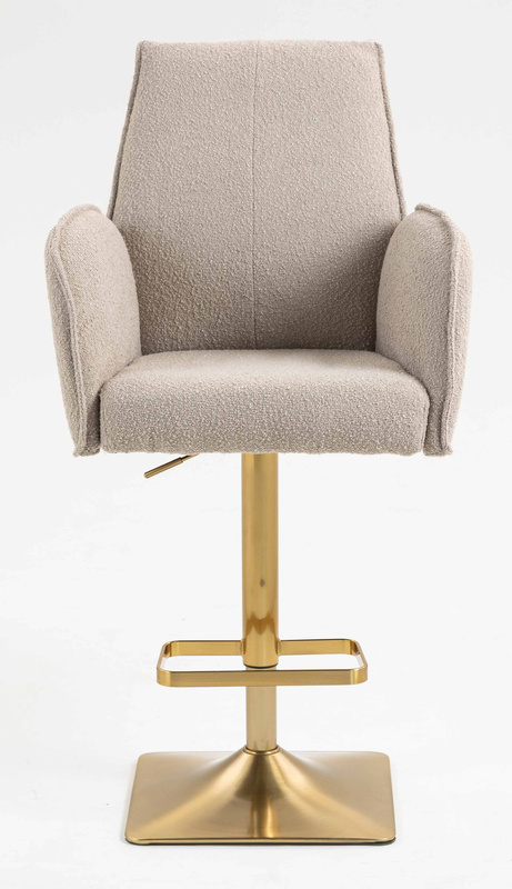 HR280KW Scaun Latte Boucle cu Bază Aurie