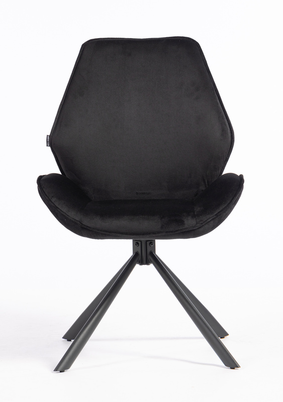 HR350 BAZĂ STEA Scaun Neagră din Catifea Bază Neagră