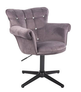 HR804CCROSS Scaun Catifea Grafit cu Bază Neagră