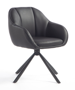 HR2055 BAZĂ STEA Scaun Neagră din Piele Ecologica cu Bază Neagră