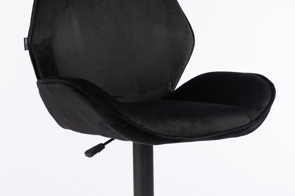 HR350W Scaun Neagră din Catifea Bază Neagră