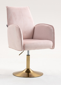 HR280N Scaun Roz din Catifea cu Bază Aurie