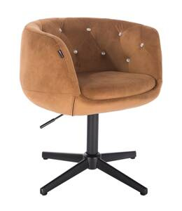 HR333CCROSS Scaun Catifea Galben Miere cu Bază Neagră