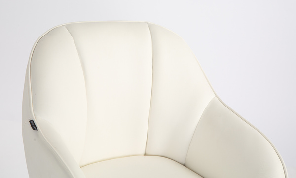 HR2055N Scaun Alb din Piele Ecologica cu Bază Neagră