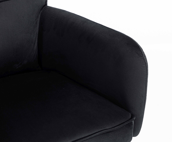 HR250CROSS Scaun Catifea Neagră Bază Aurie