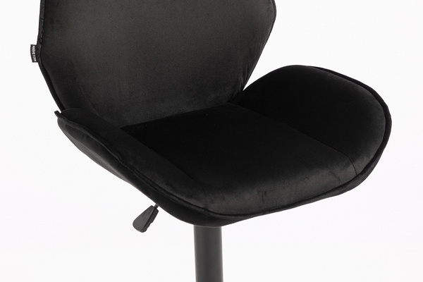 HR350KW Scaun Neagră din Catifea Bază Neagră