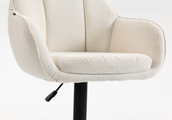 HR2055KW Scaun Crem din Boucle cu Bază Neagră