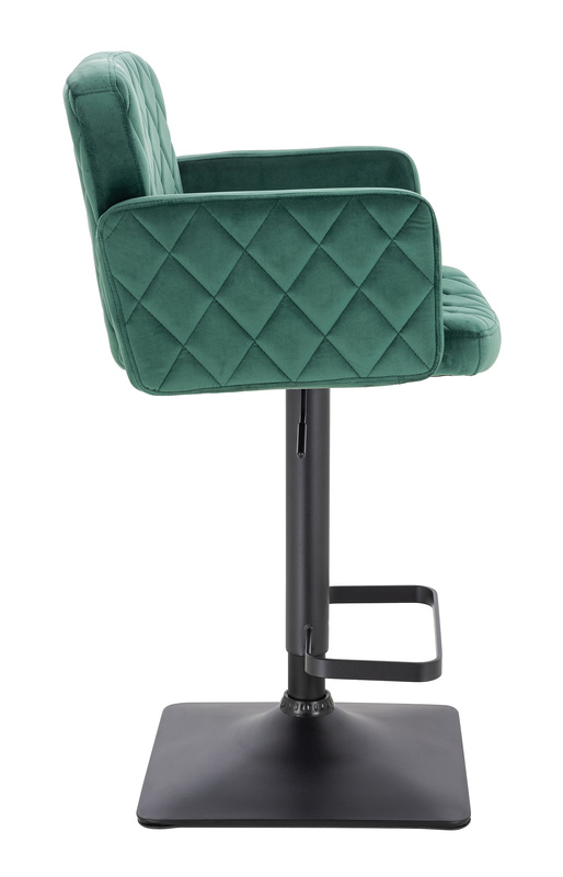 HR802KW Scaun Verde din Catifea cu Bază Neagră