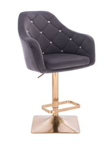 HR830KW Scaun Catifea Grafit cu Bază Aurie