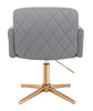 HR802CROSS Scaun Gri din Piele Ecologica cu Bază Aurie