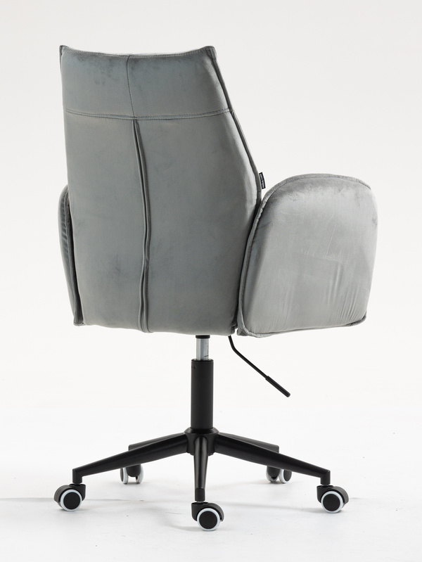HR280K Scaun Gray din Catifea cu Bază Neagră