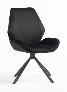 HR350 BAZĂ STEA Scaun Neagră din Catifea Bază Neagră