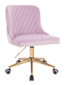 HR940K Scaun Mov din Catifea cu Bază Aurie