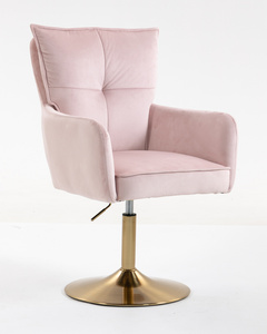 HR250N Scaun Catifea Roz Pudra Bază Aurie