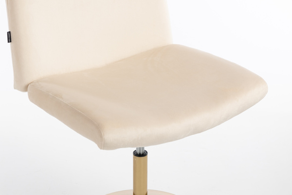 HR150N Scaun Crem din Catifea cu Bază Aurie