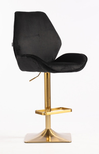 HR350KW Scaun Neagră din Catifea Bază Aurie