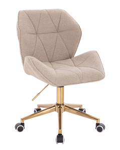 HR212K Scaun Latte Boucle cu Bază Aurie