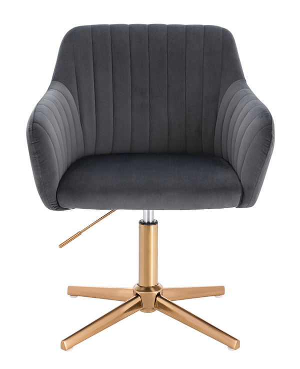 HR190CROSS Scaun Grafit din Catifea cu Bază Aurie