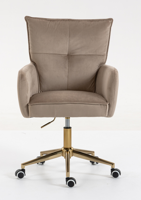 HR250K Scaun Catifea Latte Bază Aurie