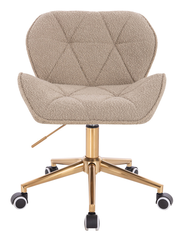 HR111K Scaun Latte Boucle cu Bază Aurie