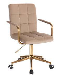 HC1015KP Scaun Latte Catifea cu Bază Aurie