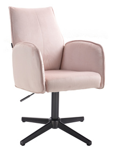 HR280CROSS Scaun Roz din Catifea cu Bază Neagră