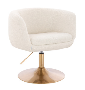 HR333N Scaun Boucle Crem cu Bază Aurie