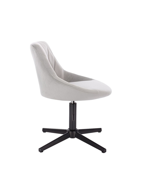 HR1054CROSS Scaun Gri Catifea cu Bază Neagră