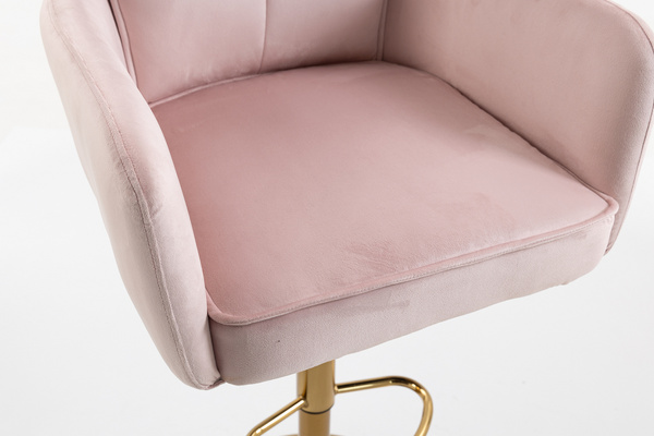 HR250W Scaun Catifea Roz Pudra Bază Aurie
