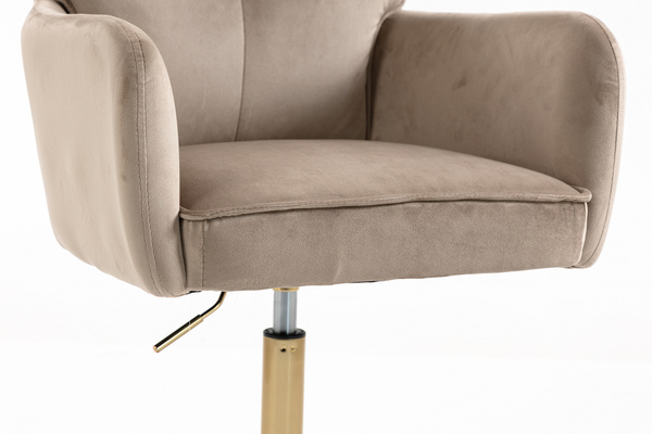 HR250N Scaun Catifea Latte Bază Aurie