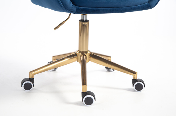 HR2055K Scaun Bleumarin din Catifea cu Bază Aurie