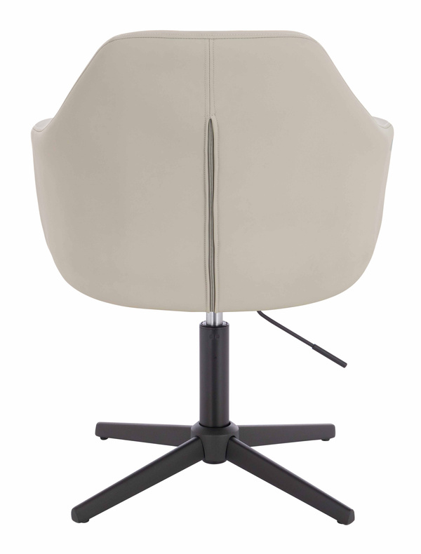 HR831CROSS Scaun Ecru Piele Ecologica Premium Soft cu Bază Neagră