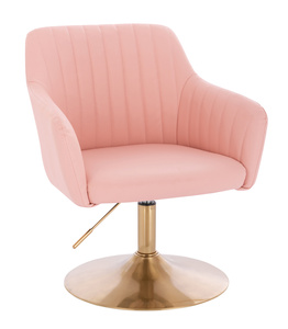 HC190N Scaun Roz din Piele Ecologica cu Bază Aurie