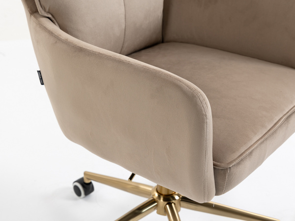 HR250K Scaun Catifea Latte Bază Aurie