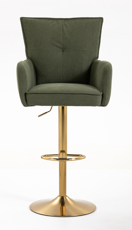 HR250W Scaun Zsályazöld Prémium Kordbársony Bază Aurie