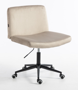 HR150K Scaun Latte din Catifea cu Bază Neagră