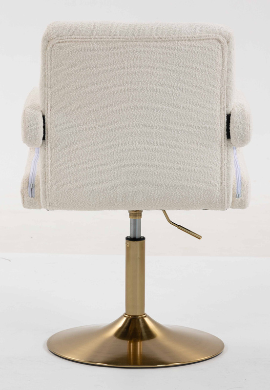 HR8404N Scaun Crem Boucle cu Bază Aurie