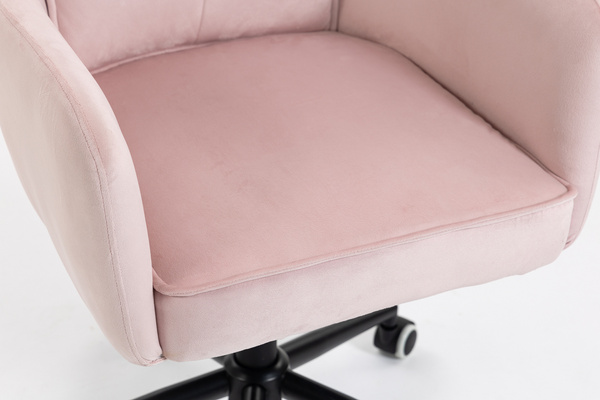 HR250K Scaun Catifea Roz Pudra Bază Neagră